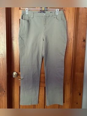 Gloria Vanderbilt Amanda Denim Pants Dark Beige Size 16